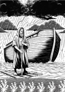 Noah Colouring Page Image