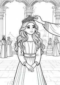 FF Meet The Heroes Colouring Pages - Esther