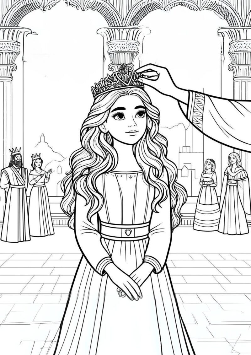 FF Meet The Heroes Colouring Pages - Esther