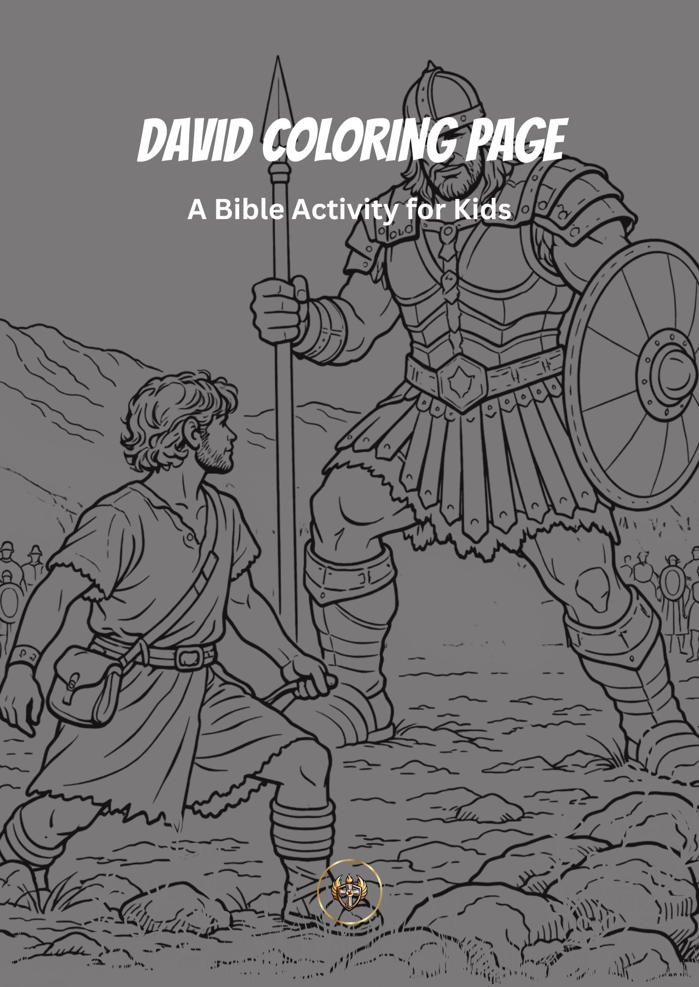 David And Goliath Bible Story For Kids Coloring Page