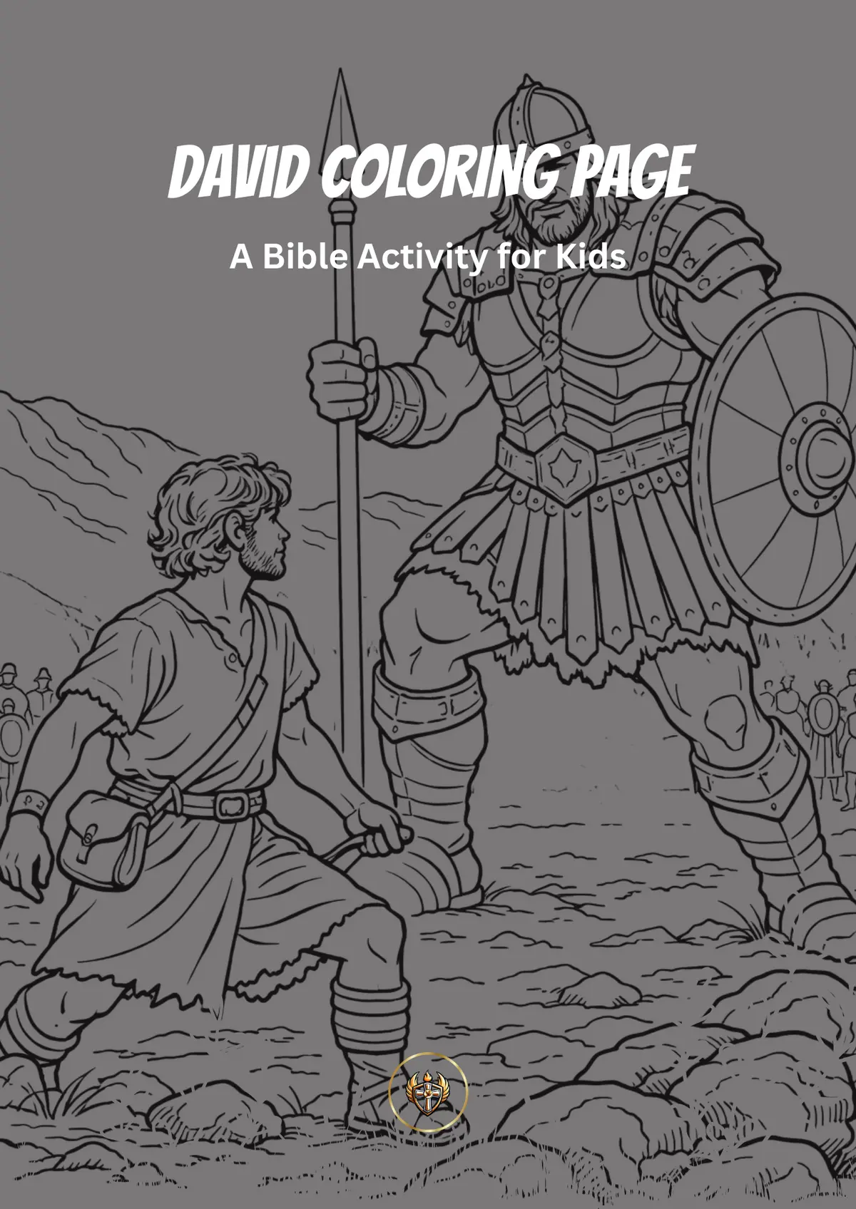 David and Goliath Bible story for kids coloring page