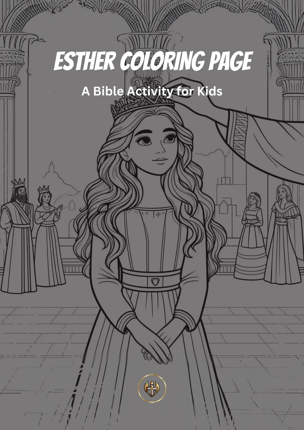 Queen Esther Bible story for kids coloring page
