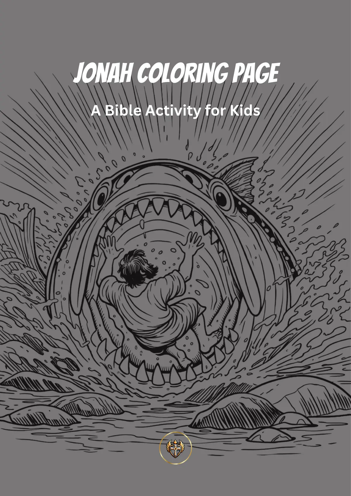 Jonah and the whale Bible story for kids coloring page