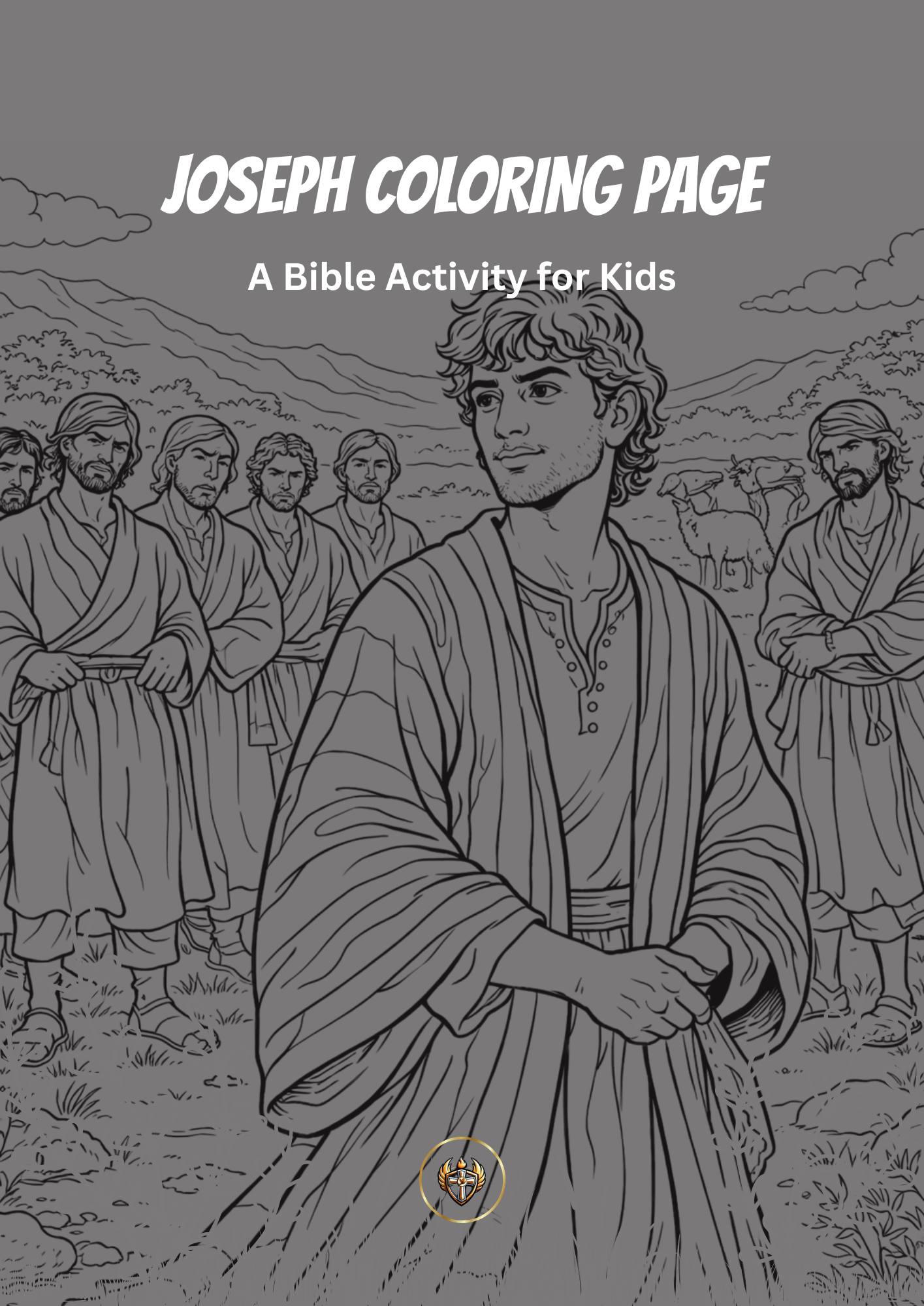 Joseph coat of many colors Bible story kids coloring page