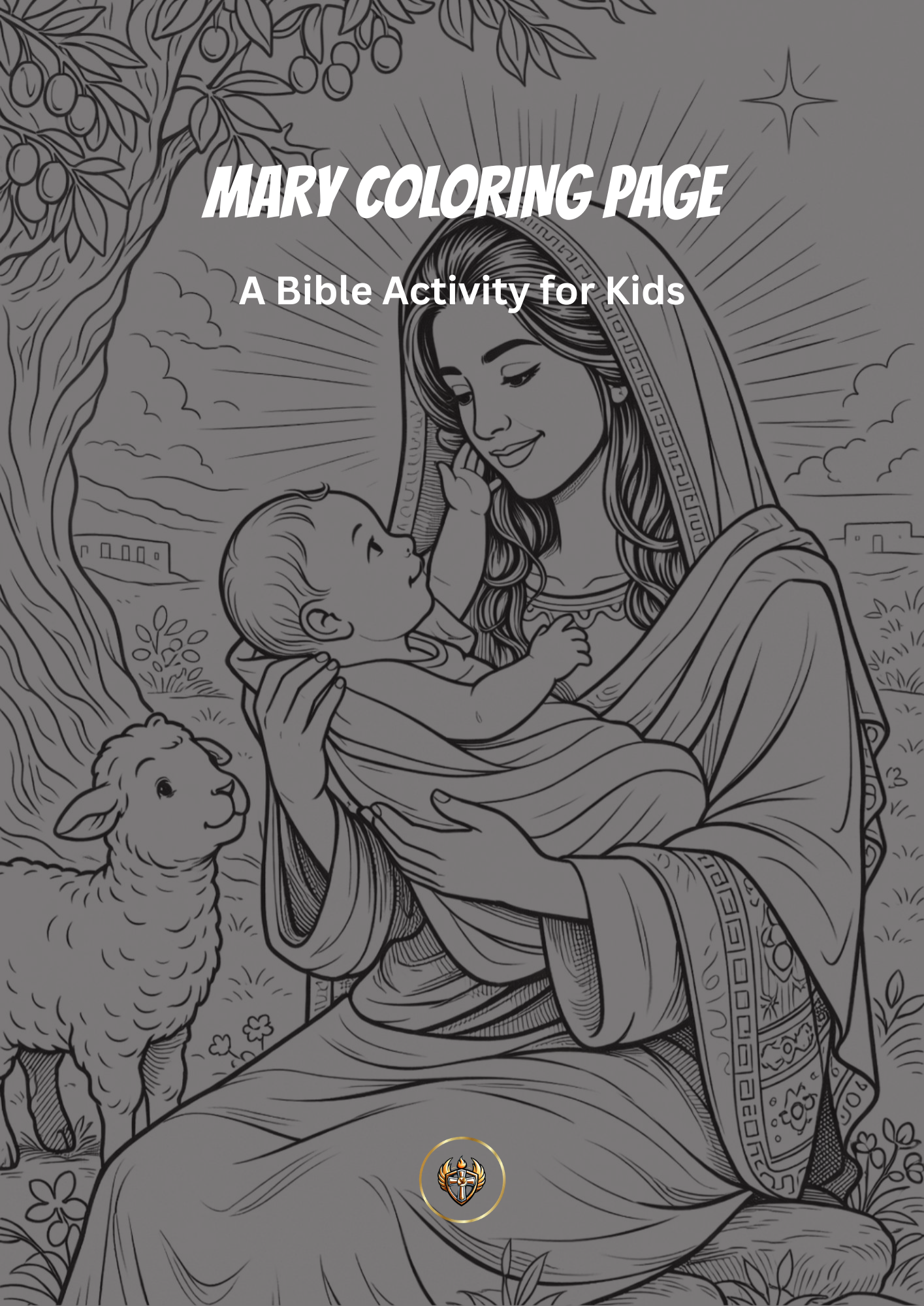Mary Bible story for kids obedience coloring page
