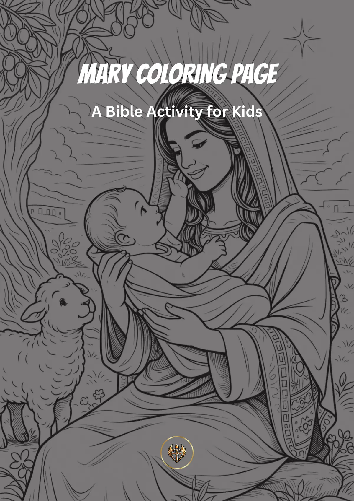 Mary Bible story for kids obedience coloring page