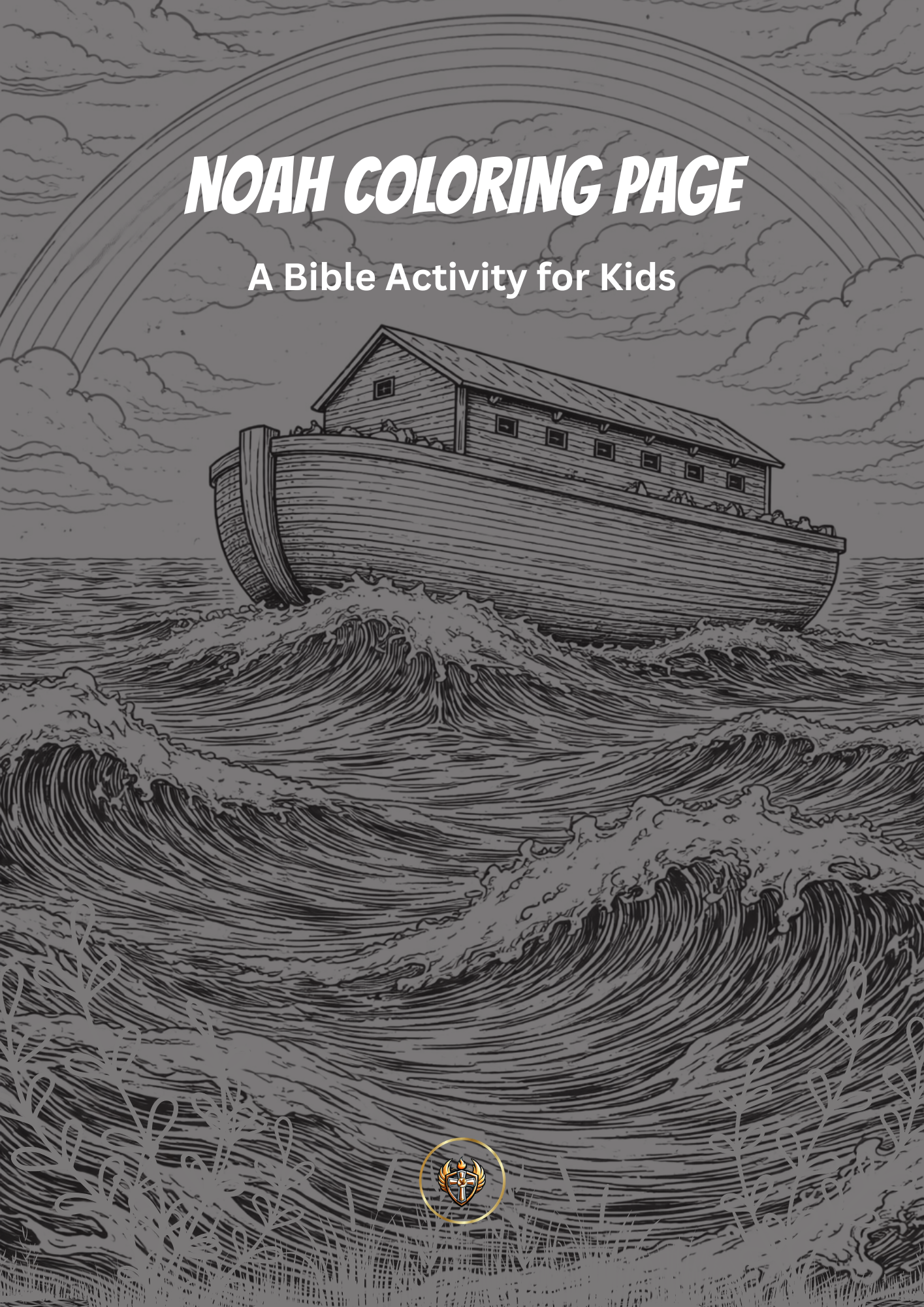 Noah's ark Bible story for kids coloring page