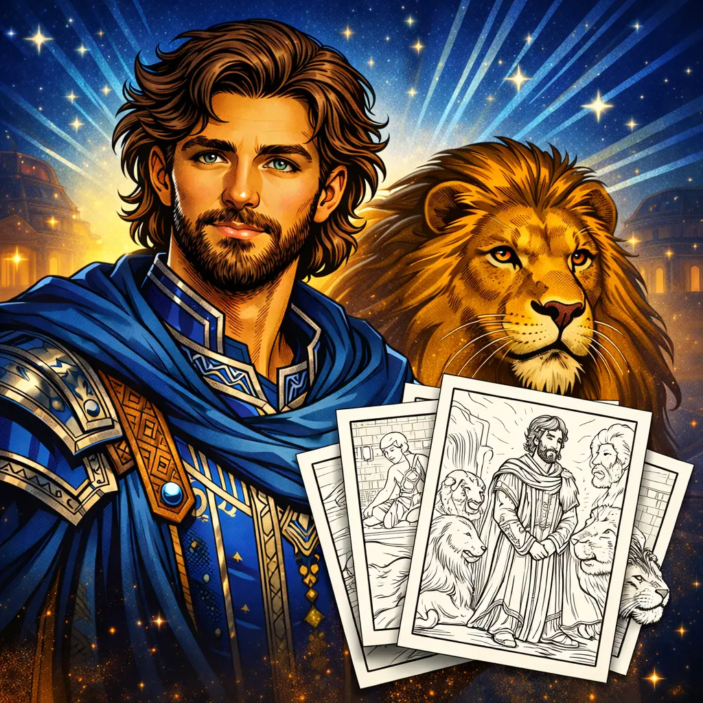 Daniel and the Lions - Coloring Storybook