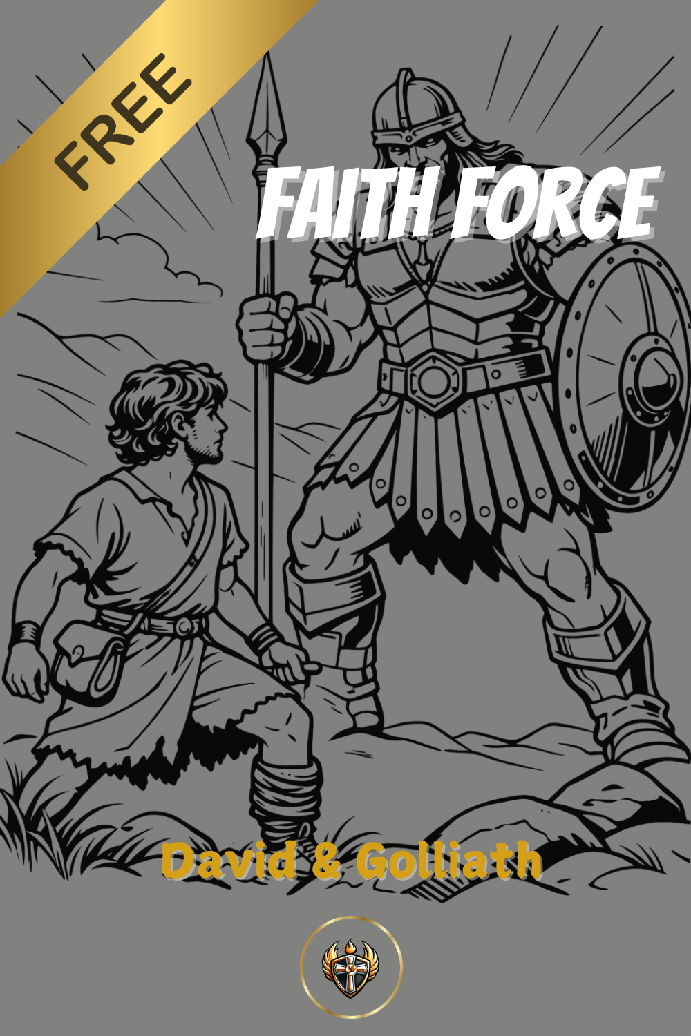 David and Goliath Coloring Page